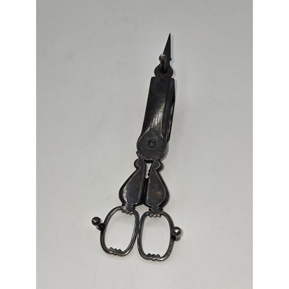 Antique‎ Footed Ornate Candle Snuffer Scissors Wick Cutter Trimmer main image 1